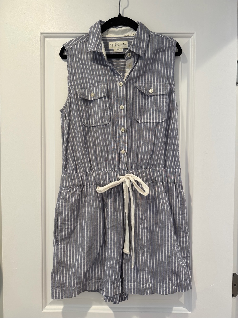 kate spade Blue and White Striped Romper - size Medium